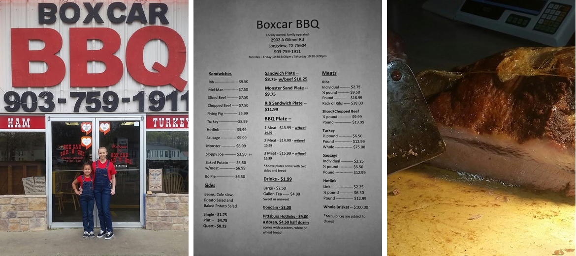 Boxcar Bar B Que - Longview Menu