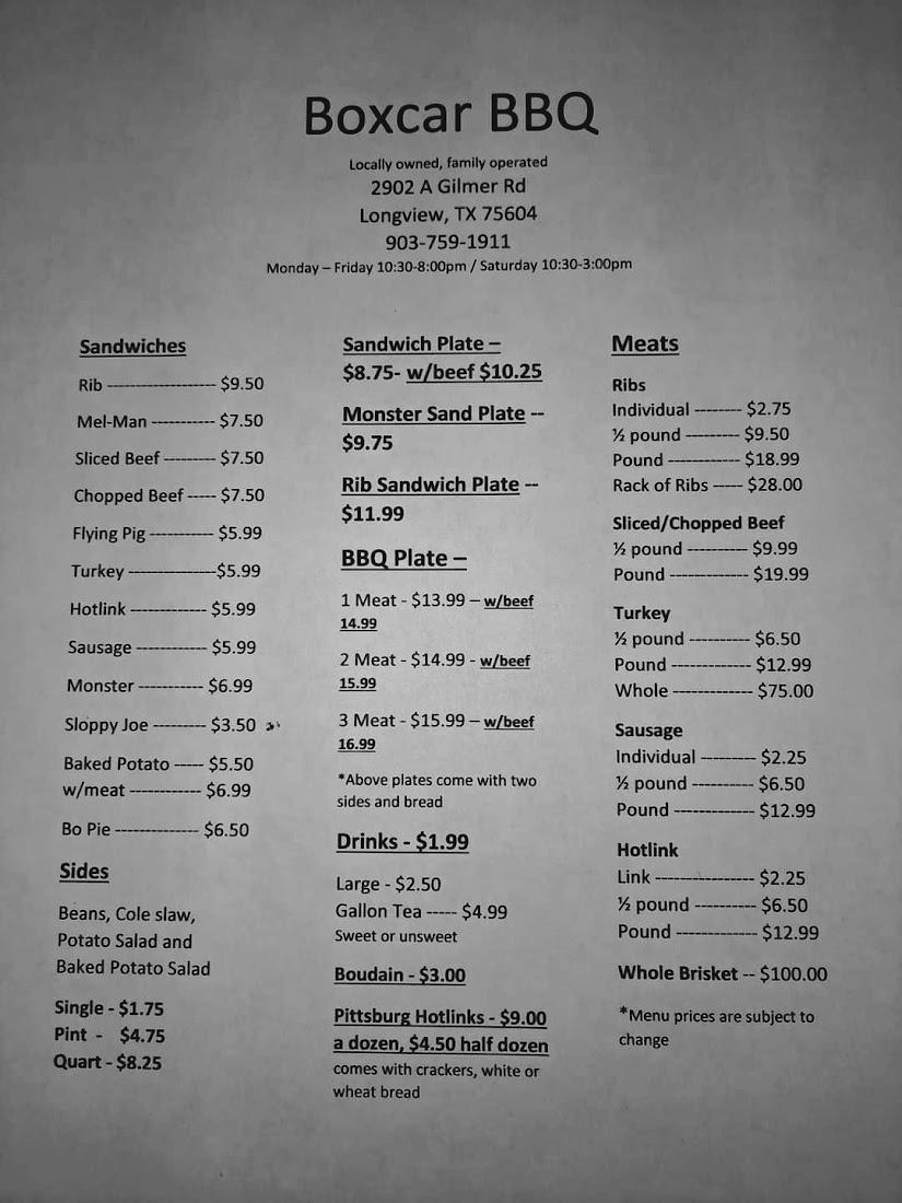 Boxcar Bar B Que - Longview